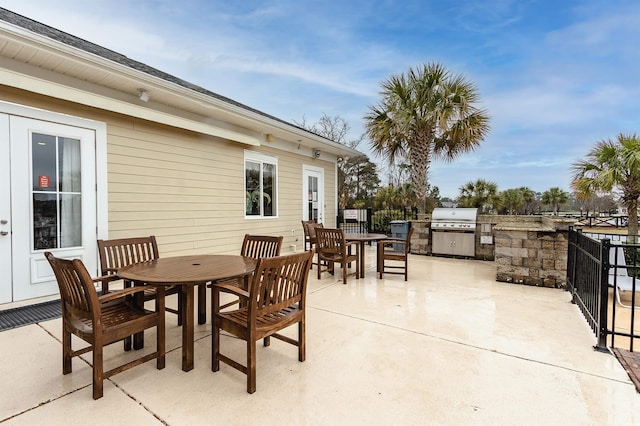 view of patio featuring area for grilling and grilling area