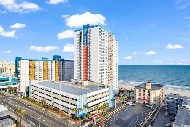 exterior space with a view of the beach