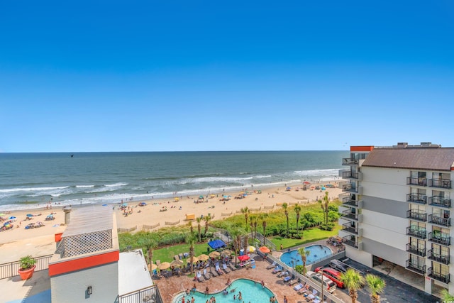 property view of water with a view of the beach