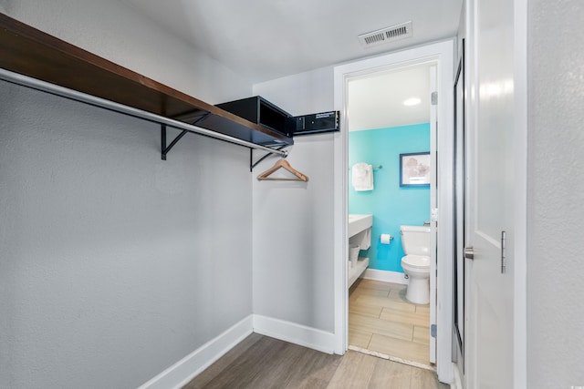 spacious closet with wood-type flooring