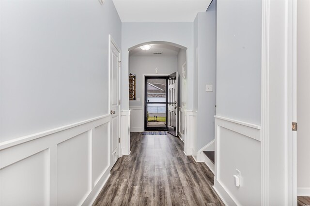 hallway featuring hardwood / wood-style floors