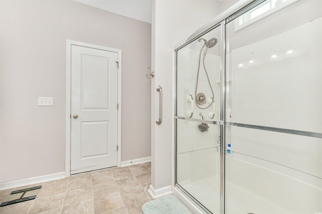 bathroom featuring walk in shower