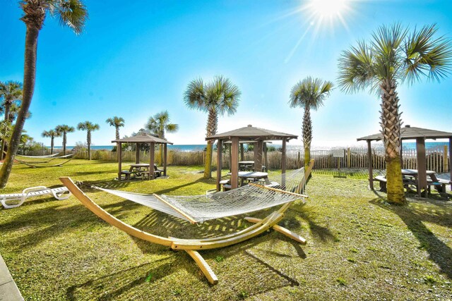 view of yard featuring a gazebo