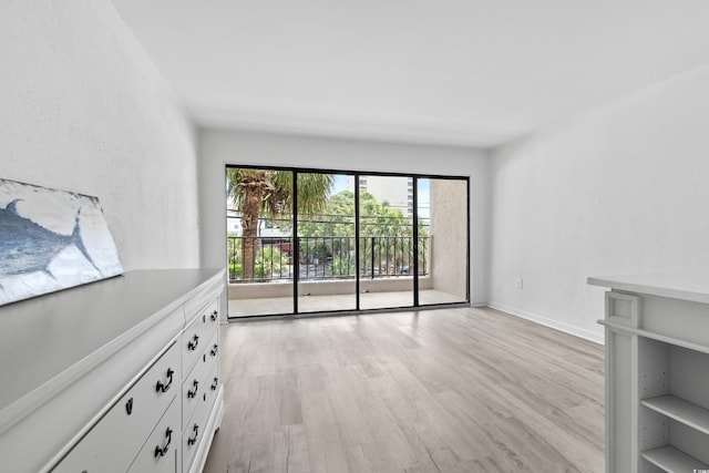 interior space with light hardwood / wood-style flooring