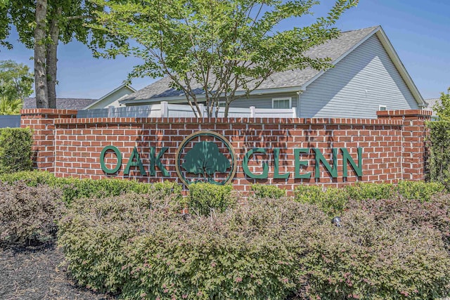 view of community sign