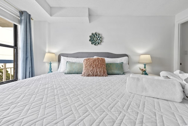 bedroom featuring a textured ceiling