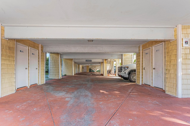 4314 S Ocean Blvd Unit B-1, North Myrtle Beach, SC 29582 - garage featuring wood walls
