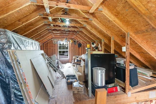 view of unfinished attic