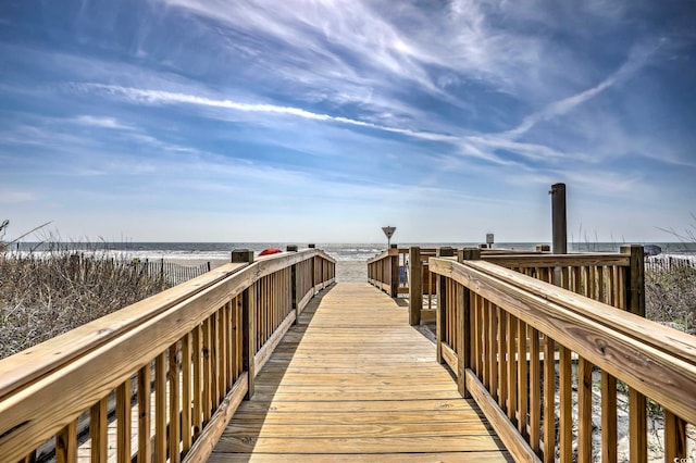 view of community featuring a water view