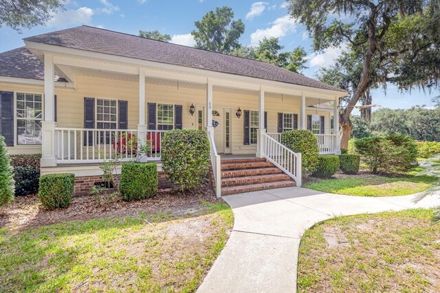 view of front of house with covered porch