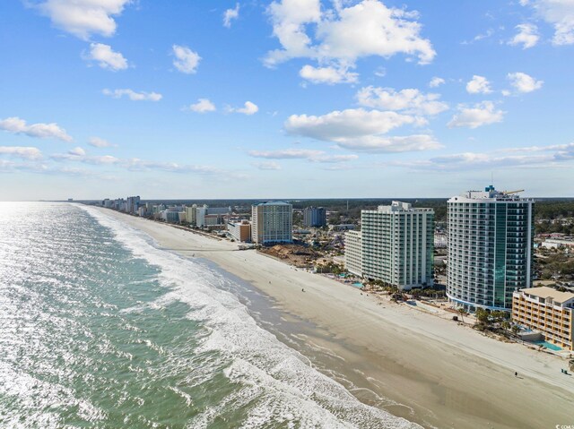 201 S Ocean Blvd Unit 1005, Myrtle Beach, SC 29577 - aerial view featuring a water view, a view of the beach, and a view of city