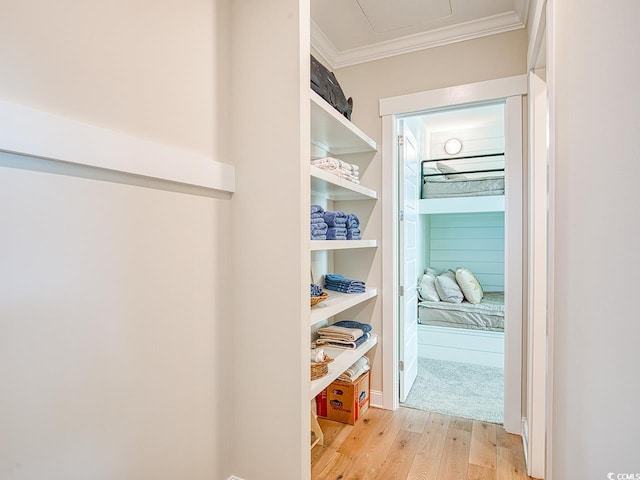 walk in closet featuring light wood-type flooring