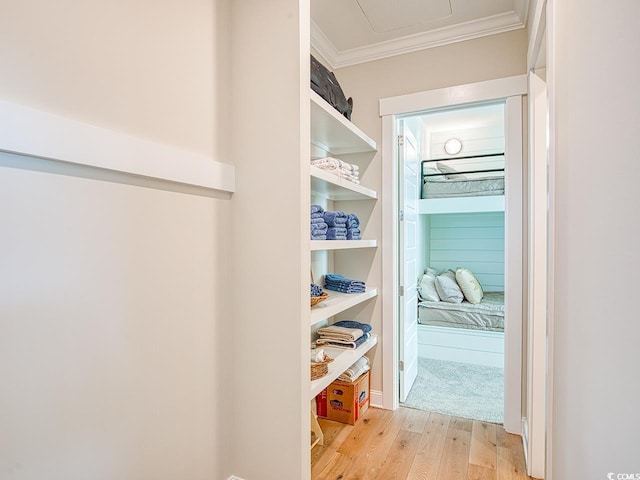 spacious closet with wood finished floors