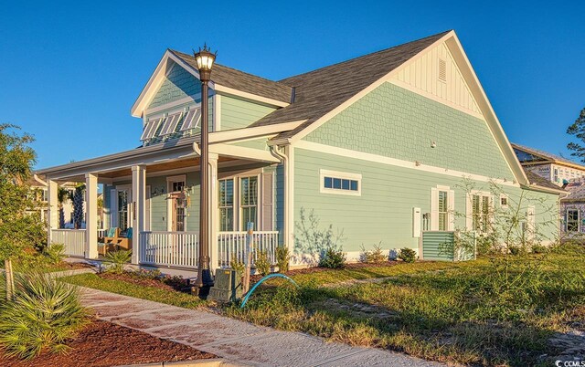 view of home's exterior featuring a porch