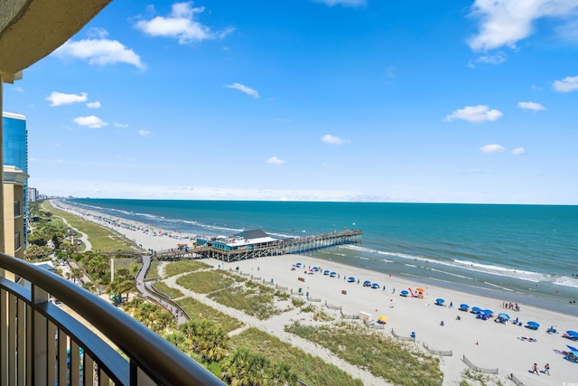 property view of water with a view of the beach