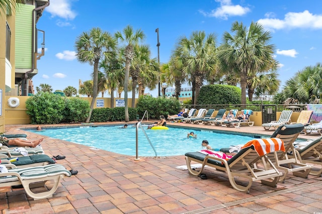 view of pool with a patio