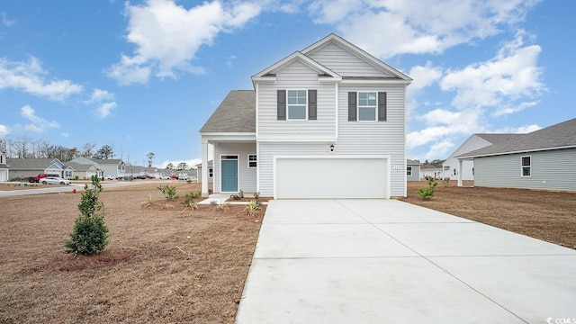 view of front of house with a garage