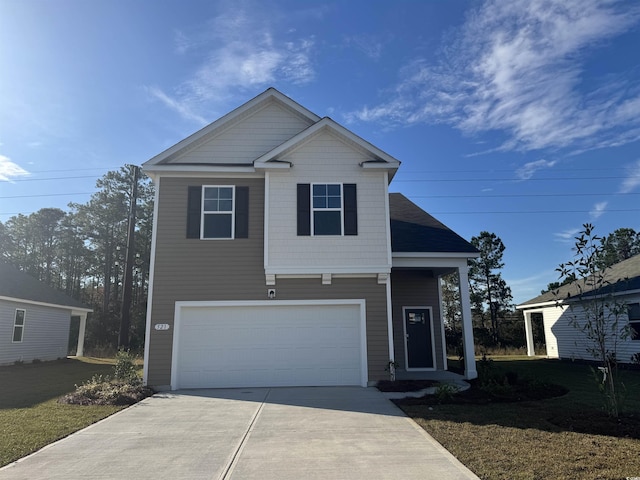 view of front of home featuring a garage