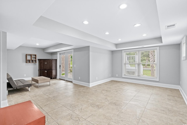 interior space with french doors and plenty of natural light