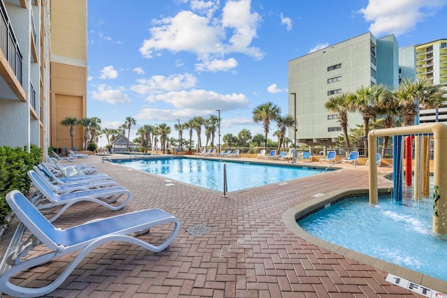 view of pool with a patio area