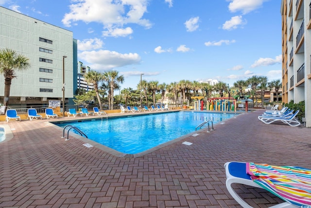 view of pool with a patio