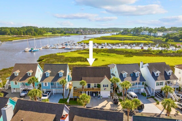 4524 Landing Rd, Little River, SC 29566 - aerial perspective of suburban area with a nearby body of water