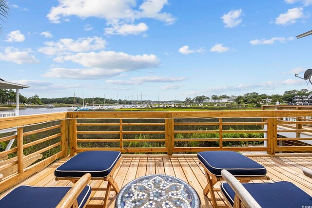 4524 Landing Rd, Little River, SC 29566 - deck featuring a water view