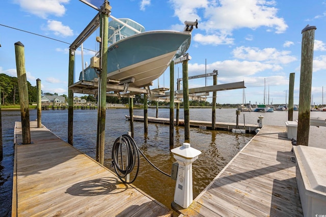 4524 Landing Rd, Little River, SC 29566 - dock with boat lift and a water view