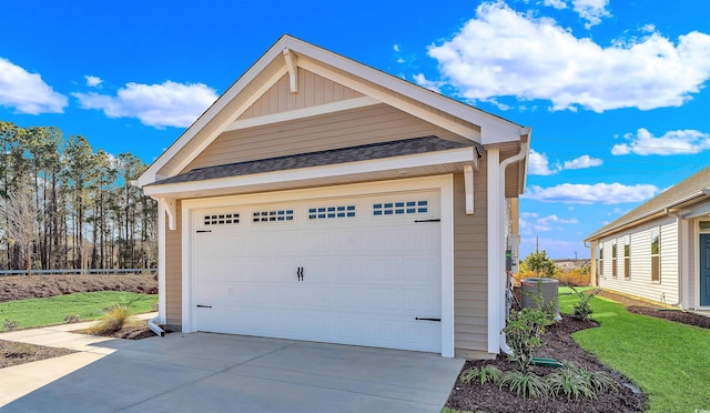 garage featuring central AC unit