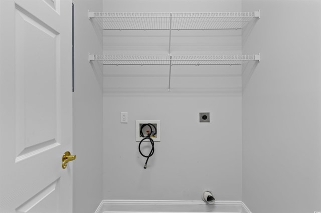 laundry room featuring hookup for an electric dryer and washer hookup