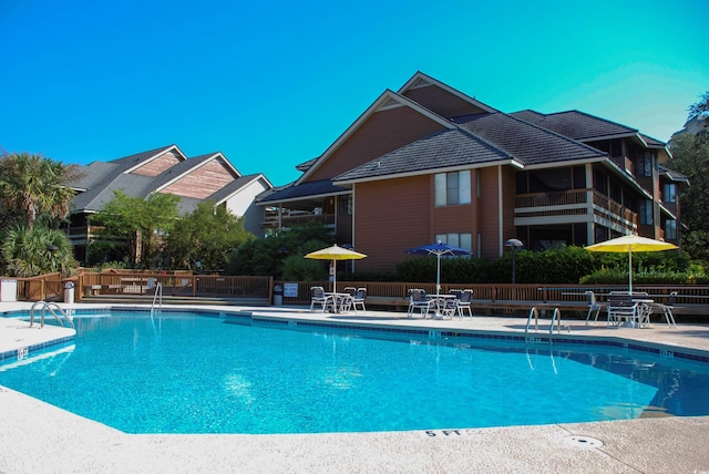 view of pool featuring a patio area