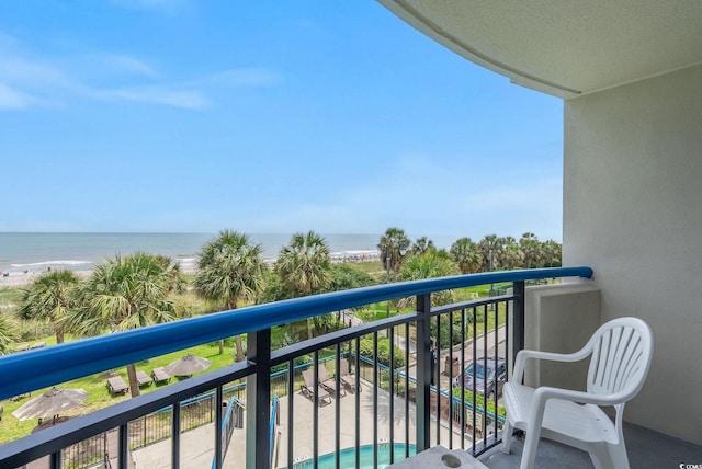 balcony with a water view