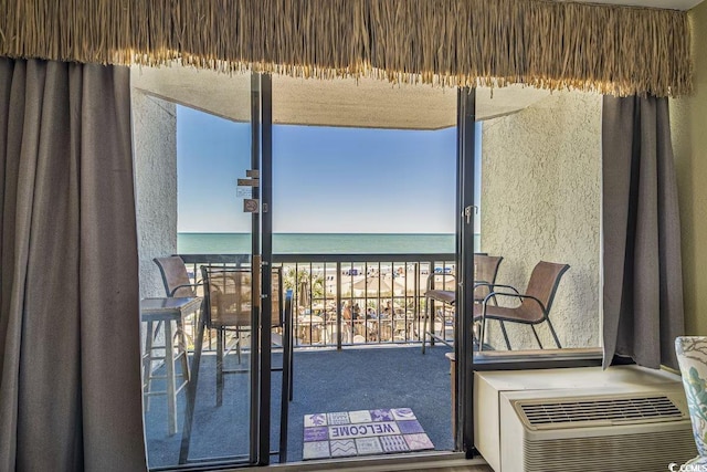 balcony with a water view