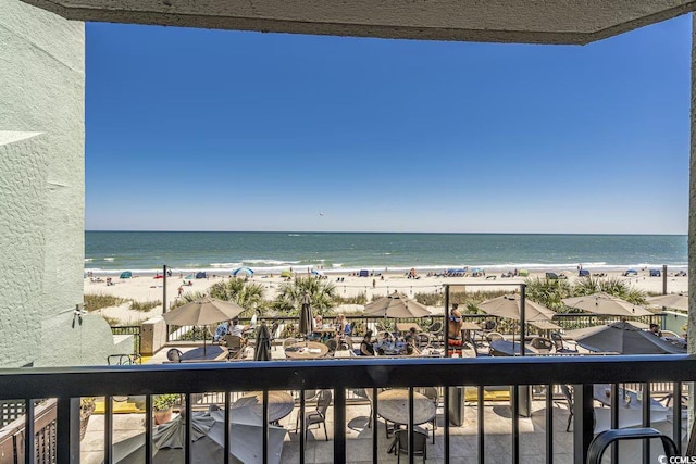 water view featuring a beach view