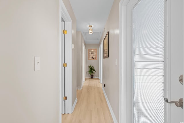 hall featuring light hardwood / wood-style flooring