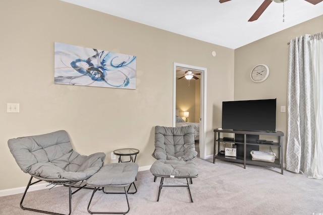 500 River Oaks Dr Unit 58I, Myrtle Beach, SC 29579 - living area with ceiling fan and light colored carpet