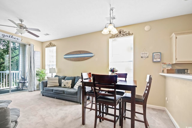 500 River Oaks Dr Unit 58I, Myrtle Beach, SC 29579 - carpeted dining area with ceiling fan