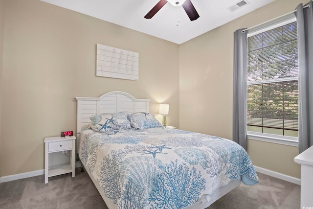 500 River Oaks Dr Unit 58I, Myrtle Beach, SC 29579 - carpeted bedroom featuring ceiling fan and multiple windows