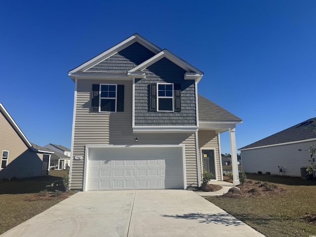 view of front of house with a garage