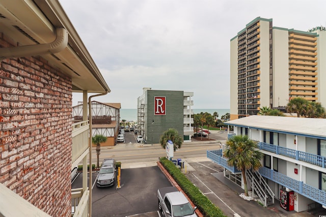 exterior space featuring a water view