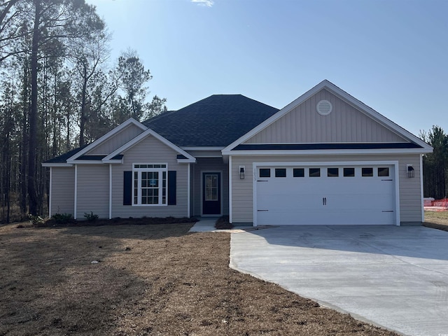 view of front facade with a garage