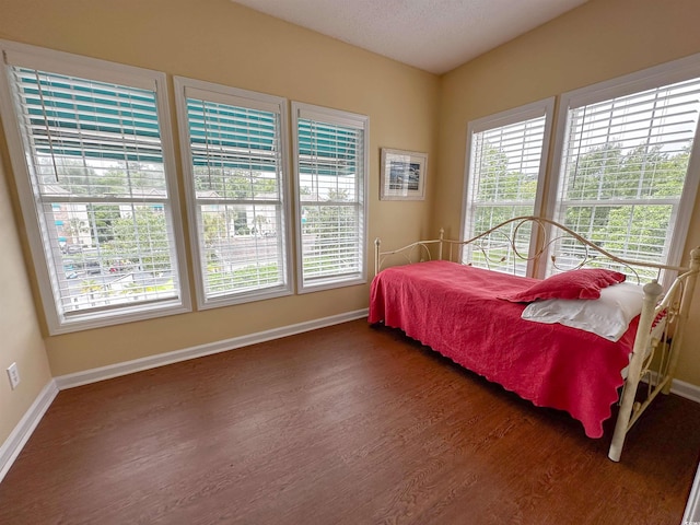 bedroom featuring dark hardwood / wood-style flooring