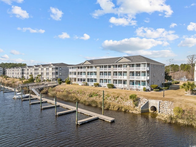 exterior space featuring a water view