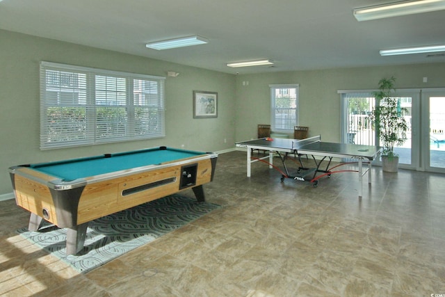 rec room with billiards