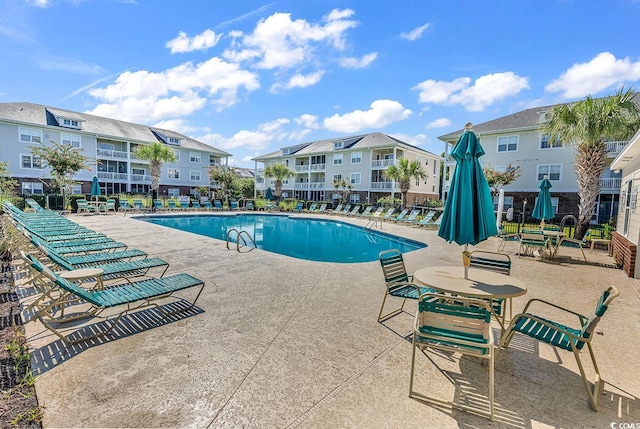 view of pool with a patio area