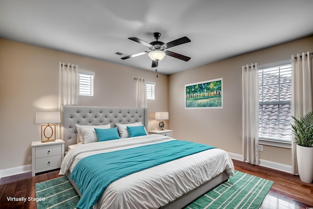 unfurnished room featuring wood-type flooring and ceiling fan