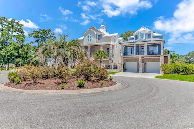 view of front of property featuring a garage