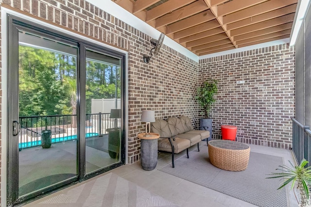 view of patio featuring an outdoor living space