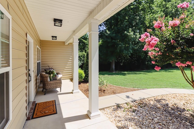 view of patio / terrace with a porch