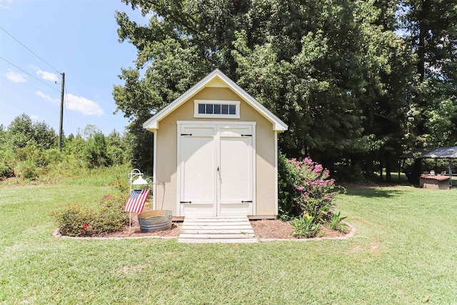 view of shed